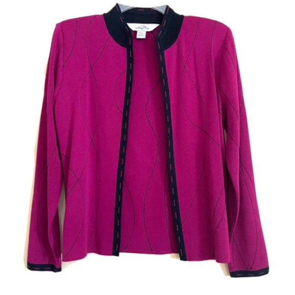 Ming Wang Open Front Cardigan Jacket Size Small Office Business Casual - Picture 1 of 6